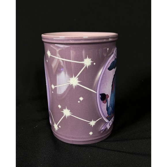 Disney Store Winnie the Pooh EEYORE Zodiac Cancer Sparkle Stars Purple Mug - Picture 5 of 7